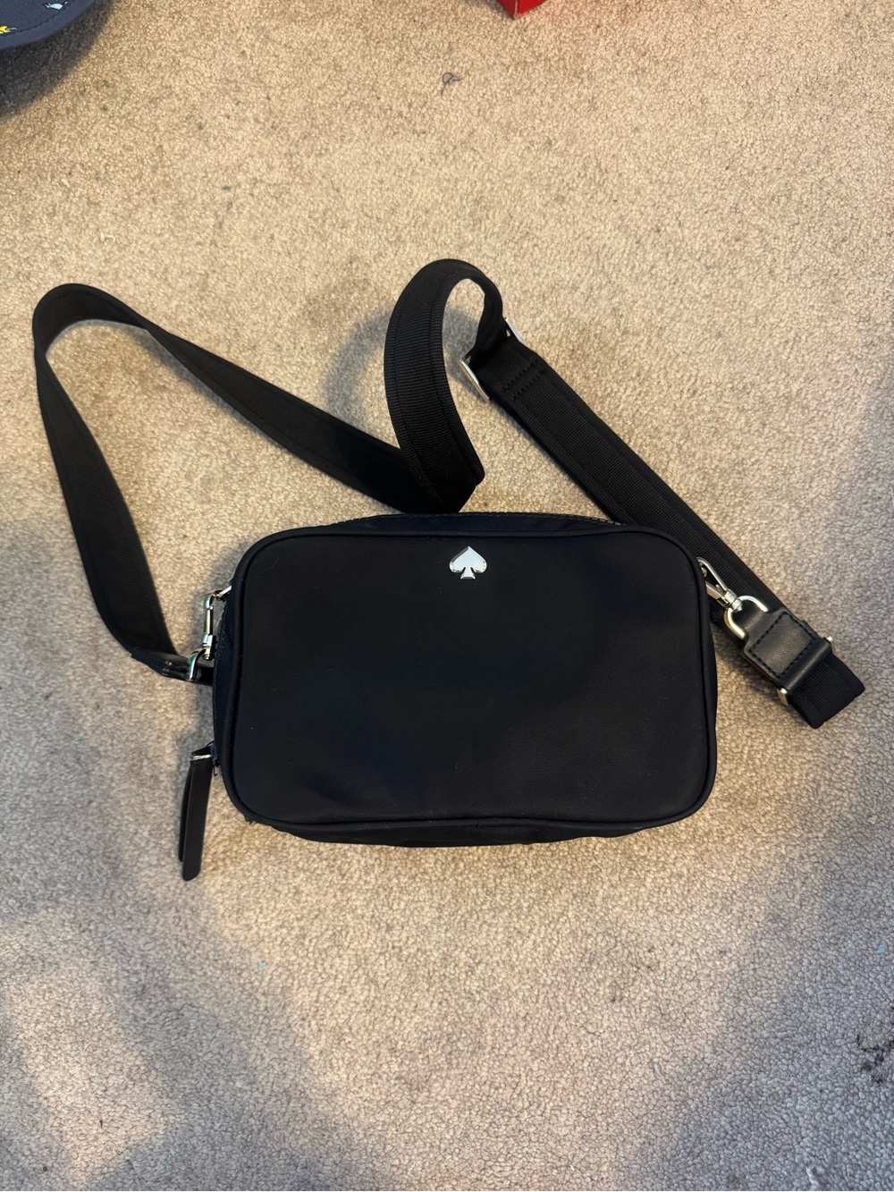kate spade Black Nylon Crossbody Belt Bag with Spade Logo
